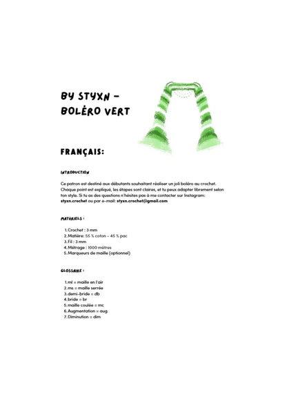 Pattern Boléro Vert STYXN