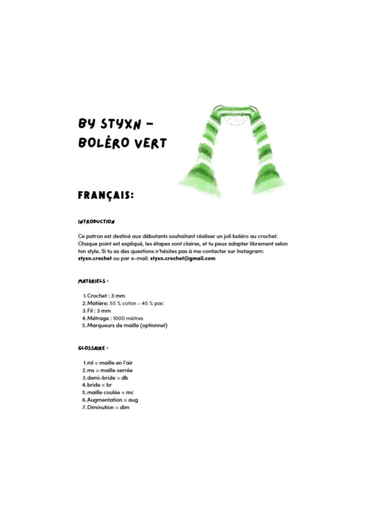 Pattern Boléro Vert STYXN